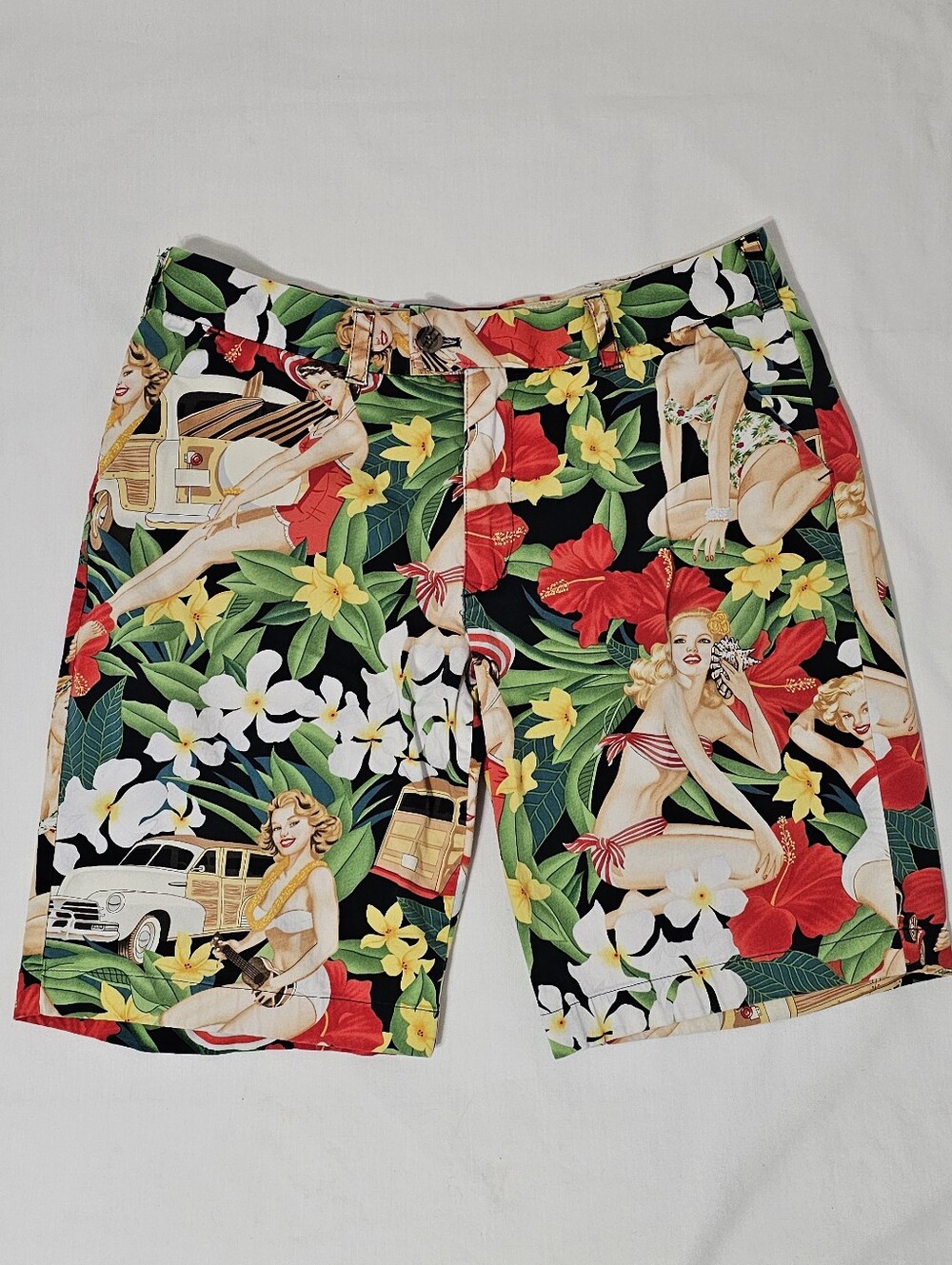 Loudmouth Golf Hawaiian Pin Up Print Shorts Men’s 34